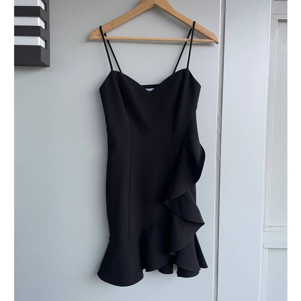 LIKELY revolve black ruffle Lavern short cocktail date night dress lbd - Picture 2 of 8